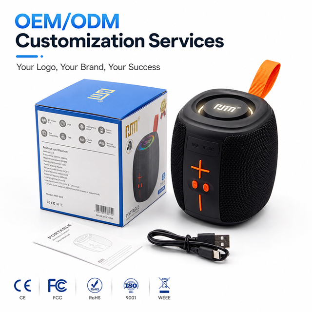 HM-802 Portable  Speaker 5.3 Wireless Mini Bass Sound Subwoofer with Colorful RGB Light Support TF Card USB Radio TWS