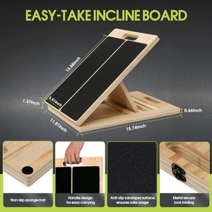 Tabla Inclinada de Madera para Estiramiento de Pantorrillas, Equipo de Fitness Portátil para Movilidad de Tobillos, Bloque de Equilibrio, Tabla Inclinada para Sentadillas - Product Image 3