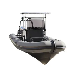 Yy thể thao Inflatable thuyền màu xám rib700 nhôm hypalon 23ft du thuyền sang trọng phía ngoài với động cơ để bán CE ánh sáng 0.9mm PVC