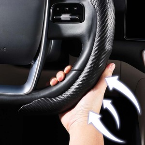 Housse de <span class=keywords><strong>volant</strong></span> de luxe personnalisée avec fibre de carbone pour la protection de la voiture, compatible avec <span class=keywords><strong>Toyota</strong></span> Avalon Corolla Camry <span class=keywords><strong>Rav4</strong></span> - Product Image 3