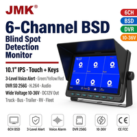Écran tactile HD IPS 10,1 pouces, système de détection d'angle mort 6CH BSD, moniteur de voiture, enregistrement vidéo AHD DVR pour camion, bus, remorque, camping-car