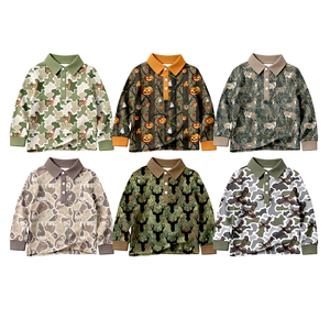 Polo camouflage personnalisé pour bébés garçons – Vêtements pour enfants en gros, boutique, usine, mode enfantine, frères, automne, tout-petits - Product Image 3