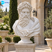 Buste de philosophe en marbre grec, sculpture en pierre sculptée à la main, portrait durable, décoration pour villa, hôtel, musée, cour, galerie, hall