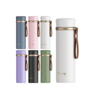 Nouvelle idée de produit : Gourde isotherme de luxe personnalisée de 450 ml à double paroi en acier inoxydable avec filtre pour le sport - Product Image 1