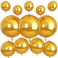Guirlande de ballons métalliques 4D 10/18/22 pouces Or Rouge Irisé Hélium Décoration de fond pour Noël Mariage Anniversaire