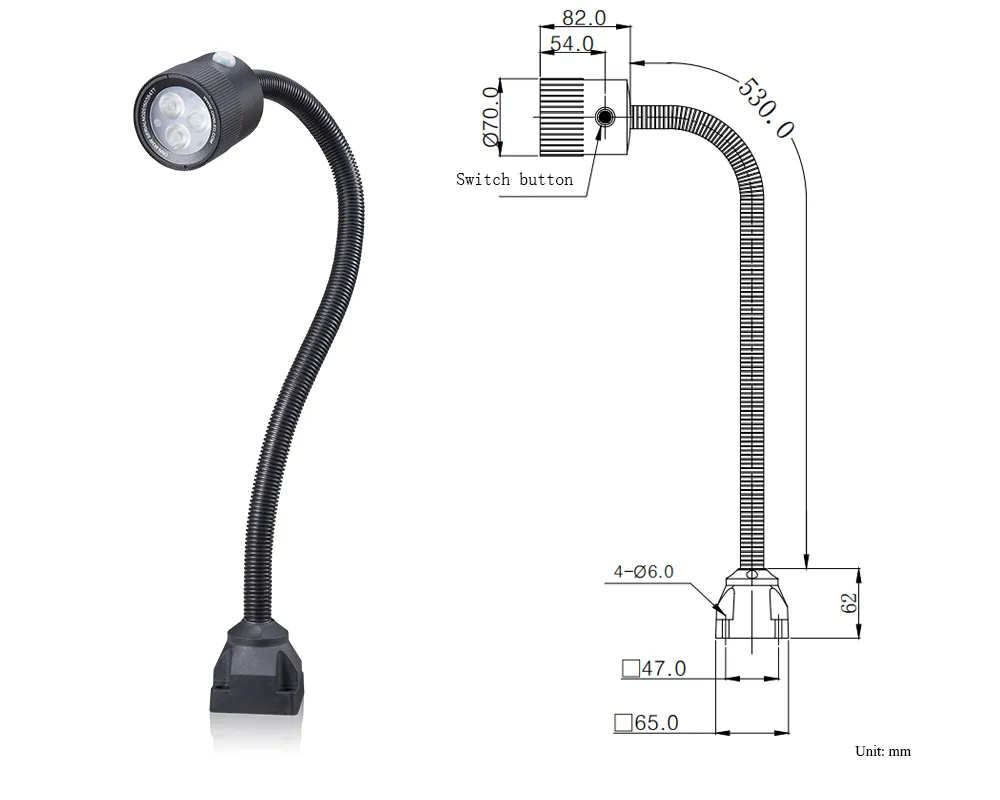 Lampes de travail à Tube Flexible à LED IP65 ONN-M3W, lampe Attachable, éclairage de Machine CNC