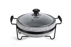 Olla caliente de piedra coreana Natural, platos de sopa de piedra <span class=keywords><strong>Sukiyaki</strong></span> japonesa, ollas para servir con tapa de vidrio - Product Image 2