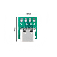 Conector tipo C USB 3,1 tipo C, 16 pines a 2,54mm, adaptador de placa PCB de prueba, enchufe para transferencia de Cable de línea de datos