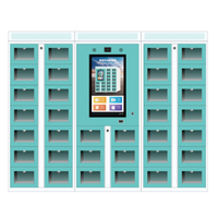 Scanner de code QR accès porte transparente casier de vente libre-service 21 pouces écran tactile bagages outil casier de stockage