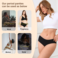 Culotte menstruelle en coton biologique, anti-fuite, protection 4 couches, réutilisable, respirante, pour femmes