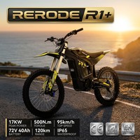 E-moto tout-terrain pour adultes, moteur central, cadre en alliage d'aluminium léger haute résistance, 17KW 500N.m 72V 40Ah, autonomie de 120 km, vitesse de 95 km/h, IP65
