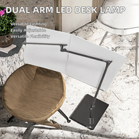 Meilleure lampe de bureau à pince LED double bras 33CM*2, design moderne, base d'ampoule E26, pince flexible en aluminium, lumière du jour 5000K, alimentation USB