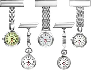 Factory Custom Nurse Watch with Second Hand stainless steel Classic Nurses Doctors Lapel Pin-on Brooch Quartz Fob Watch