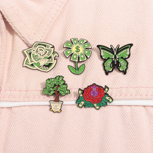 Fabricante Mayorista de Pins de Esmalte Duro y Blando, Regalo Promocional de Recuerdo, Pin de Solapa de Metal Personalizado con Diseño de Árbol del Dinero y Flor del Dinero - Product Image 1
