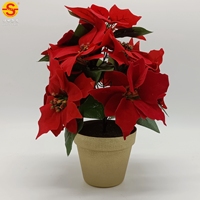 Blanc chaud 35cm fleur artificielle féerique avec lumière led décoration lampe de table en forme de fleur