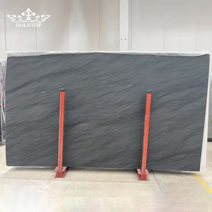 Dalle de pierre naturelle polie moderne GOLDTOP en quartzite gris carbone pour comptoir de cuisine, villa, appartement, hôtel - Product Image 1