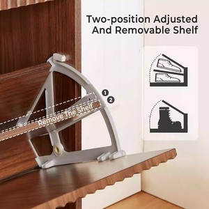 Mobile Moderno in Legno per <span class=keywords><strong>Scarpe</strong></span> con Ripiani Regolabili e Ganci Laterali per <span class=keywords><strong>Arredamento</strong></span> Soggiorno e Uso Domestico - Product Image 2