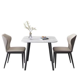 ชุดโต๊ะอาหารทรงสี่เหลี่ยมสไตล์โมเดิร์นหรูหราแบบมินิมอล พร้อมเก้าอี้หินขัดเงา สำหรับพื้นที่ขนาดเล็ก เหมาะสำหรับห้องนั่งเล่นในบ้าน - Product Image 5