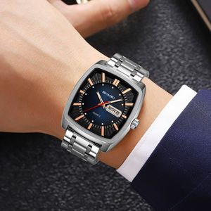 Montre pour homme Skmei 9354, style business, cadran carré argenté, mouvement à quartz, bracelet en acier inoxydable, étanche 3ATM, vente en gros - Product Image 6