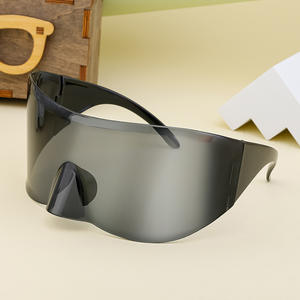 Lunettes de soleil de cyclisme d'extérieur, monture noire en PC, polarisées UV400, coupe-vent, pour hommes et femmes - Product Image 1
