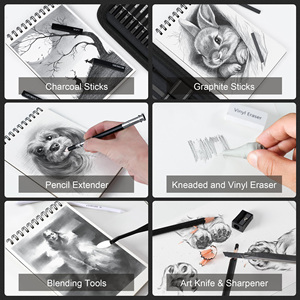 Panwenbo 42 Pcs Vẽ Thiết Lập Phác Thảo Kit Phác Thảo Bút Chì Nghệ Thuật Nguồn Cung Cấp Với Graphite Than Bút Chì Pha Trộn Công Cụ tẩy - Product Image 5