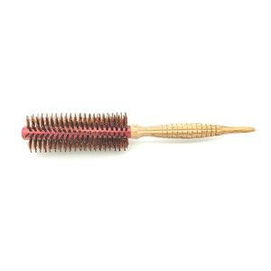Brosse à cheveux professionnelle en gros, petite brosse ronde à poils de sanglier avec corps en aluminium pour le coiffage des cheveux courts masculins - Product Image 4