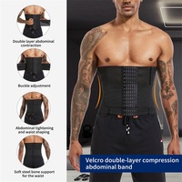 Venta al por mayor OEM malla transpirable hombres doble correa cintura entrenador barriga cinturón Shaper corsé entrenamiento Shapewear ejercicio fajas para hombres