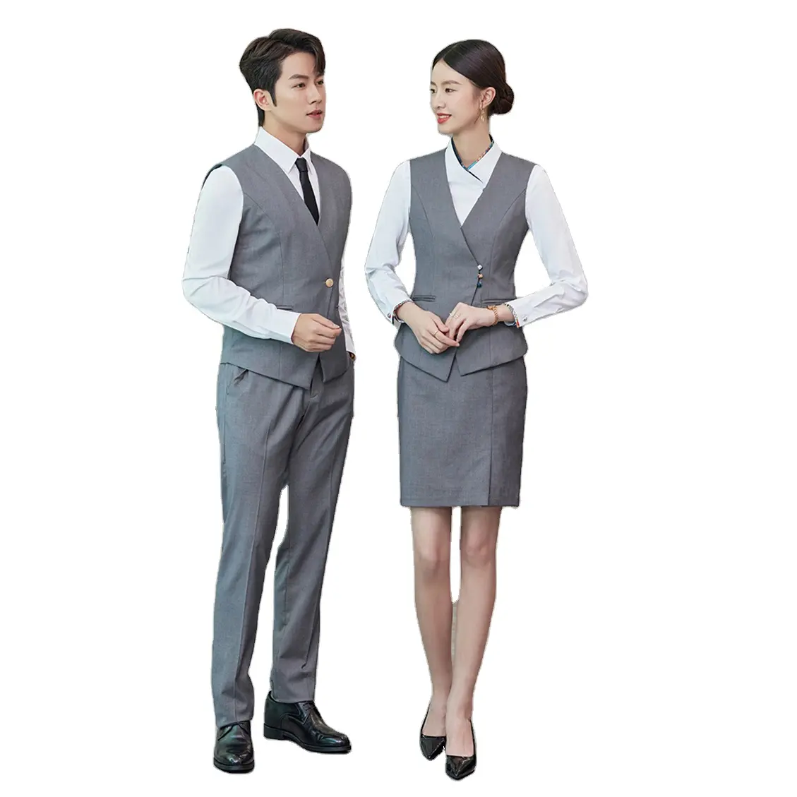 Front office hotel uniform waiter vests formal dresses for plus size womens vests & waistcoats