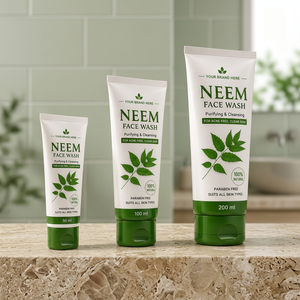 Gel Limpiador Facial de Neem 100ml, Limpiador Purificante Natural Sin Parabenos para una Piel Limpia y sin Acné, Aclara la Piel y Trata las Arrugas - Product Image 1