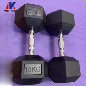 Commercial Custom Gym <strong>Dumbell</strong> <strong>25kg</strong> Free Weights Fitness Hexagonal Rubber Dumbbells - Product Image 2