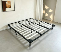 Base de lit plateforme minimaliste moderne, assemblée, pour appartement, école, chambre, avec structure d'ossature intégrée, prix marché international