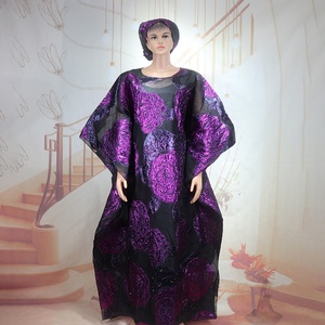 Conjunto de vestido de iglesia de dos piezas Nigeriano para mujeres africanas nuevo modelo Boubou bordado tinte de pavo ropa de talla grande incluyendo - Product Image 4