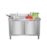 Évier de cuisine commercial en acier inoxydable et table en bois pour restaurants hôtels et bars gaz/électricité capacité 8-9L