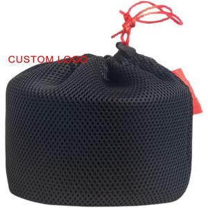 Sac de sport personnalisé en nylon noir durable avec cordon de serrage coulissant et fermeture à verrouillage - Product Image 3