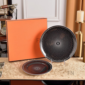 Luxury Ceramic <b>Dinnerware</b> Sets Home Decor Dishes Plates Western Europe Bone China Gold Inlay 8inch+10inch Fashionable 2-pcs - Product Image 4