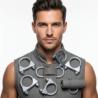 Collier de serrage en U pour tuyau d'échappement flexible auto, en acier inoxydable 201 et acier galvanisé, pour bande étroite, de 1,5 à 12 pouces, pour système de silencieux