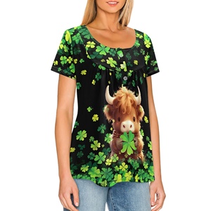 Adorabili Magliette per la Festa di San Patrizio, T-Shirt con Scollo a V per Donne, Top Ecologici e Divertenti <span class=keywords><strong>Verdi</strong></span> per Ragazze e Donne - Product Image 3