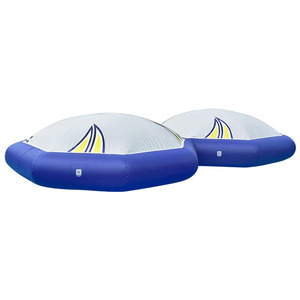 Dôme de trampoline aquatique gonflable, équipement de jeux d'extérieur en PVC, design bleu et blanc pour utilisation en aquaparc - Product Image 2