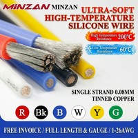 Ultraflex 16awg 18awg 20awg 22awg 24awg 26awg 28awg 30awg Cable de cobre estañado con aislamiento de silicona flexible Cable eléctrico