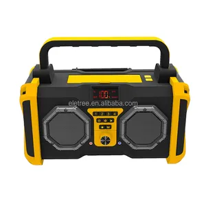 Eletree 5000Mah Bouw Bt Speaker Dab Fm Wb Zaklamp Budowlane Werf Bouwplaats Radio Voor Jobsites