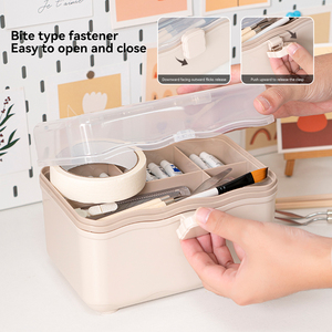 Caja de Almacenamiento de Plástico de 2 Niveles, Tipo Maleta, para <span class=keywords><strong>Manicura</strong></span>, Arte, Estudiantes, Artículos Diversos y Herramientas - Product Image 3