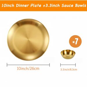 Plateau rond en acier inoxydable pour la vente en gros, plateau à fruits commercial, bol à trempette et plat à condiments pour restaurant de fondue et barbecue - Product Image 2