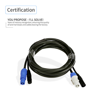 Cavo Ibrido Combo Combi Personalizzato da <span class=keywords><strong>1</strong></span>,8 m (6 Piedi) Powercon Plus 14 AWG Audio 3 Pin XLR DMX per Altoparlanti Amplificati - Product Image 4
