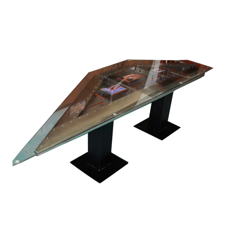 Glass Table Top Riveted Aluminum Furniture Aviation Wing Desk For Bar Office