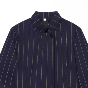 SHENZHU Dames 2026 Zomer Nieuwe Mode <span class=keywords><strong>Blazer</strong></span> Jas Gestreept Linnen Vintage Casual Korte Mouw Vrouwelijke Buitenkleding Chic - Product Image 3