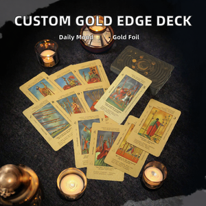 WJPC Jeu de cartes Oracle en papier avec logo imprimé, Vente en gros, Jeu de cartes personnalisées, Decks flash, Guide d'affirmations positives quotidiennes, Tarot à feuille d'or - Product Image 2