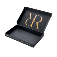 Boîtes cadeaux personnalisées imprimées, boîte plate de grande taille en papier d'art noir premium 157g-300g, insert en carton renforcé en option