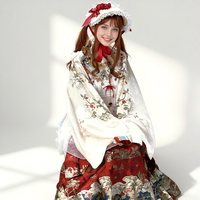 Ensemble Lolita chinois pour adulte, style Ming, mélange Hanfu, col croisé, broderie riche, grande jupe évasée, tenue Lolita