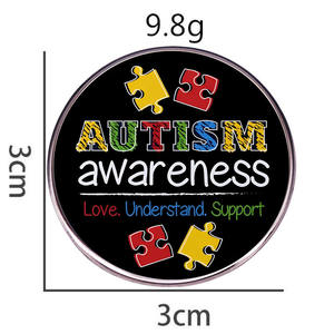 Hersteller Emaille Autismus Bewusstsein Brosche Autismus sprechen Knopf Pin Abzeichen Puzzle teil Design Autismus Mutter Anstecknadel - Product Image 2