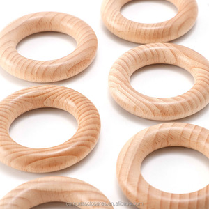 Anneaux en bois de hêtre naturel en gros pour le bricolage - Polis et peints, écologiques, pour la décoration murale, les cadeaux et les fournitures artistiques Art Déco - Product Image 6